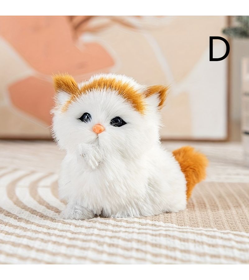 Adorable Miniature Kitten Ornaments Lifelike Plush Crossed Legs Ideal Gift for Cat Lovers Black and White - Image 2