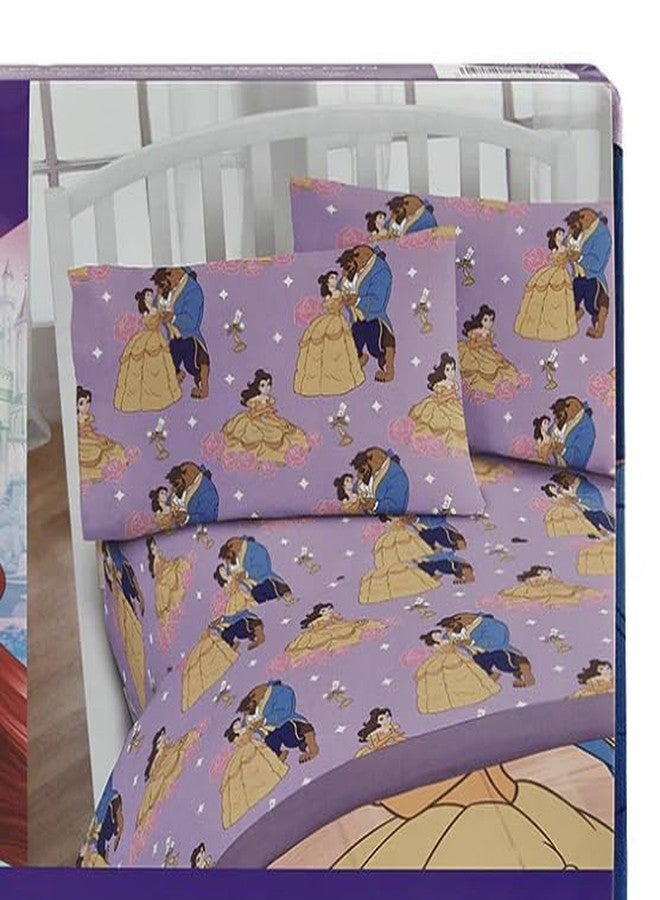 Jay Franco Twin Size Sheet Set 3 Pieces Kids Set (Beauty & The Beast), Pink, Black, JF14545 - Image 2