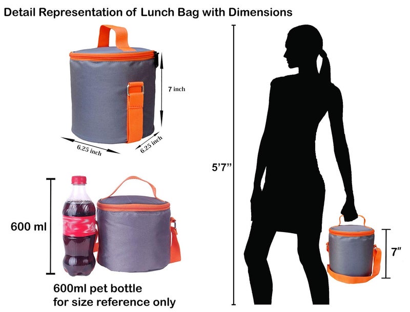 FOONTY Office Use Women Waterproof Lunch Bag/Tiffin Bag(Grey,FFFLB8001) - Image 4