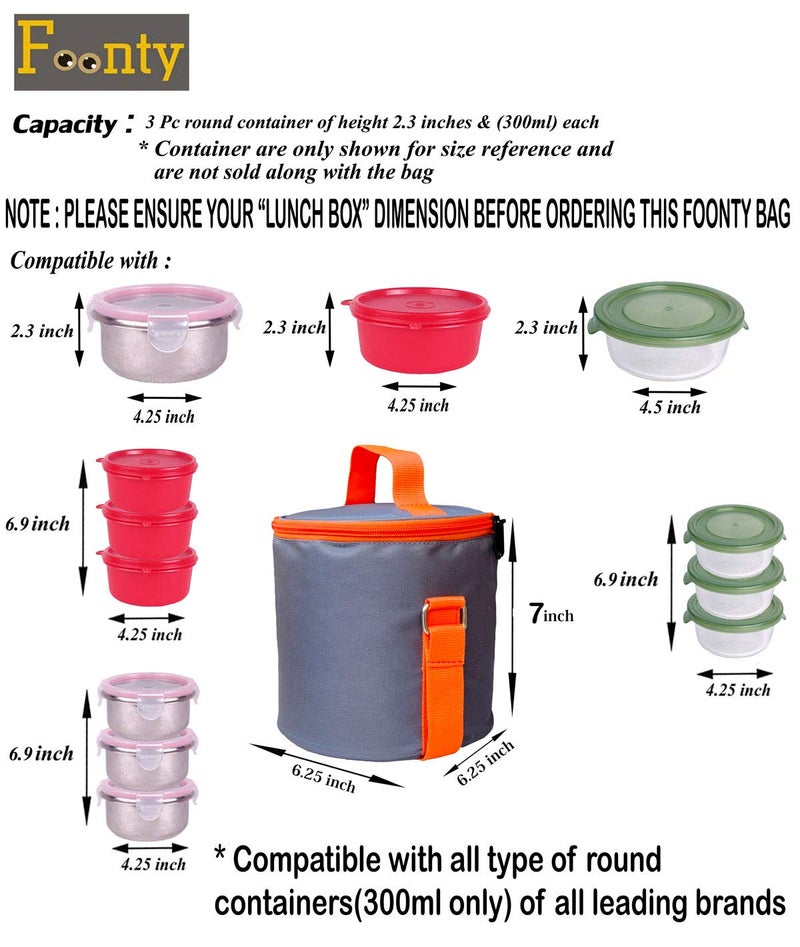 FOONTY Office Use Women Waterproof Lunch Bag/Tiffin Bag(Grey,FFFLB8001) - Image 5