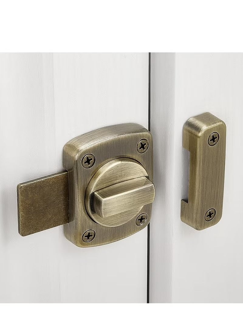 Generic Rotate Bolt Latch Gate Latches Safety Door Lock,Pet Door Lock, Bathroom,Cabinet Furniture,Windows,Antique Lock Gate Latches Wine Cabinet Closet Door Latches (Bronze)  - Image 5