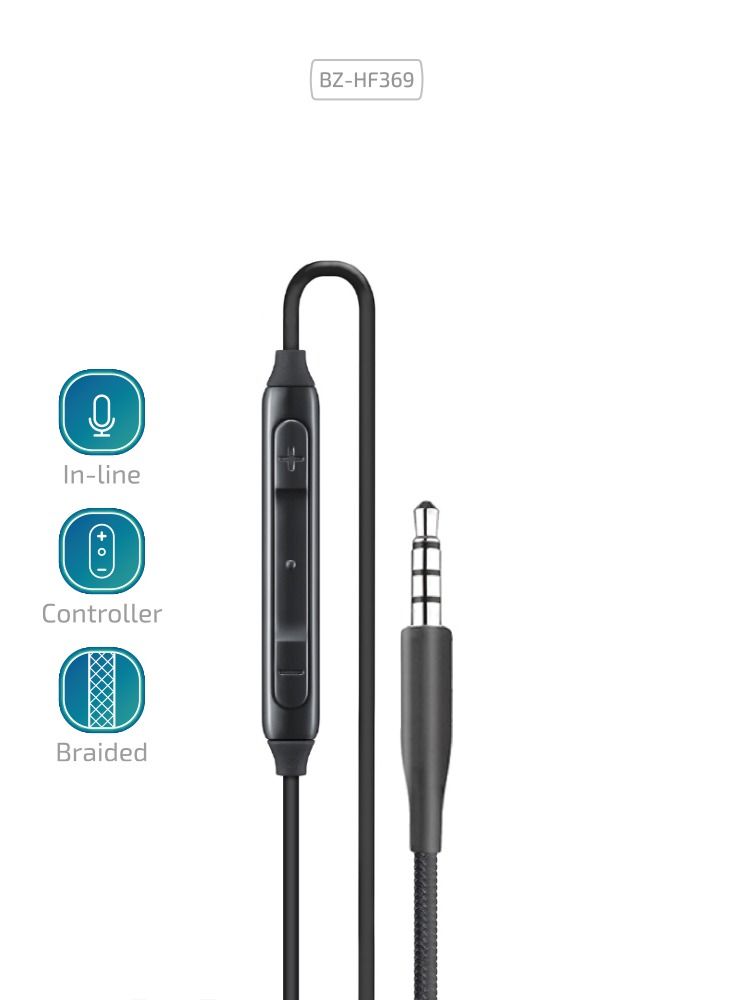 BRIZLER Universal Stereo In-Ear Earphone with Durable Braided Cable