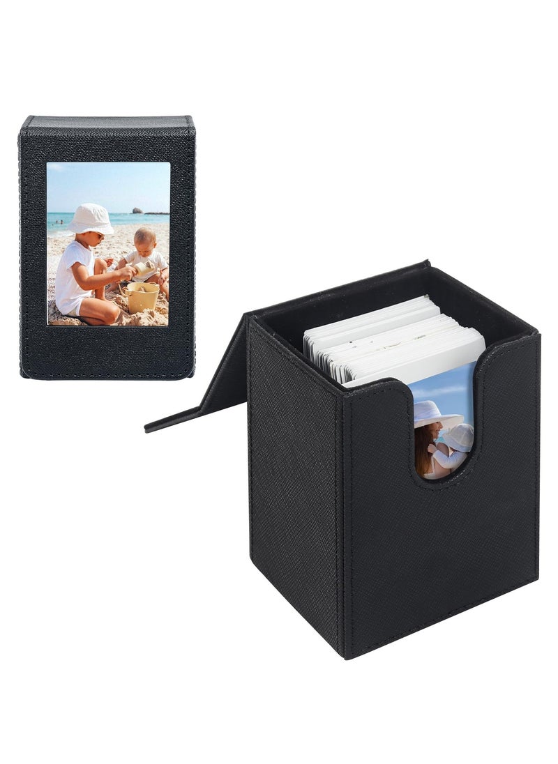 SYOSI Mini 3 inch Film Picture Holder Case, Functional Storage Case for Fujifilm Instax Mini 12/11/99/90/EVO Camera Film Accessories Photo Pouch Protection Case Can hold 50+ films (Black)  - Image 1