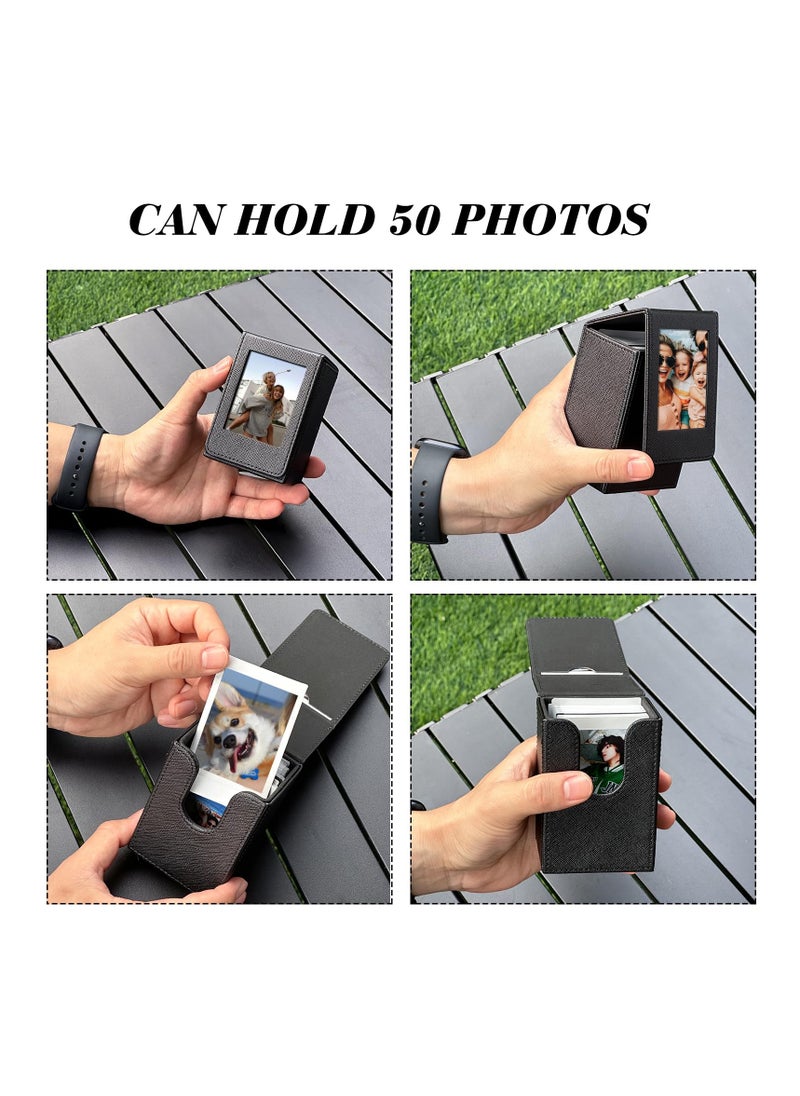 SYOSI Mini 3 inch Film Picture Holder Case, Functional Storage Case for Fujifilm Instax Mini 12/11/99/90/EVO Camera Film Accessories Photo Pouch Protection Case Can hold 50+ films (Black)  - Image 2