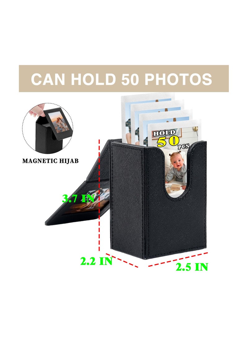 SYOSI Mini 3 inch Film Picture Holder Case, Functional Storage Case for Fujifilm Instax Mini 12/11/99/90/EVO Camera Film Accessories Photo Pouch Protection Case Can hold 50+ films (Black)  - Image 3