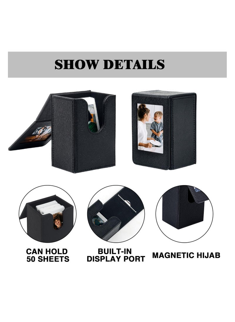 SYOSI Mini 3 inch Film Picture Holder Case, Functional Storage Case for Fujifilm Instax Mini 12/11/99/90/EVO Camera Film Accessories Photo Pouch Protection Case Can hold 50+ films (Black)  - Image 5