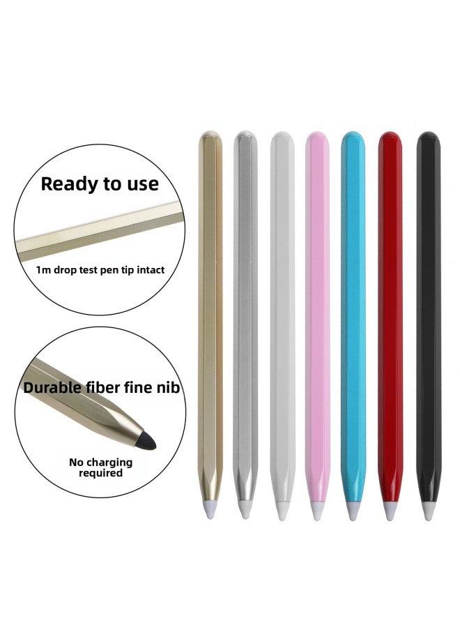 Loquat Mobile Phone Tablet Learning Machine And Other Point Touch Universal Hard Head Dual-purpose Pad Thin Head Capacitance Pen PDA Touch Screen Pen Stylus Pen-Colour:Silver  - Image 1