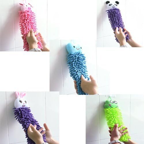 Yeipis YEIPIS Home Microfiber Wash Basin Hanging Hand Kitchen Towel Napkin with Ties Cute Animal Hand Towels Set (3) - Image 2