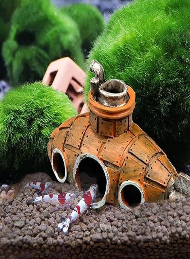 GIG BAZAAR Aquarium Pandubi Decoration Ornaments, Shelter and Breeding Area for Cherry Shrimp and Small Fish, Aquarium Decor with Small Holes (Brown) - Image 1