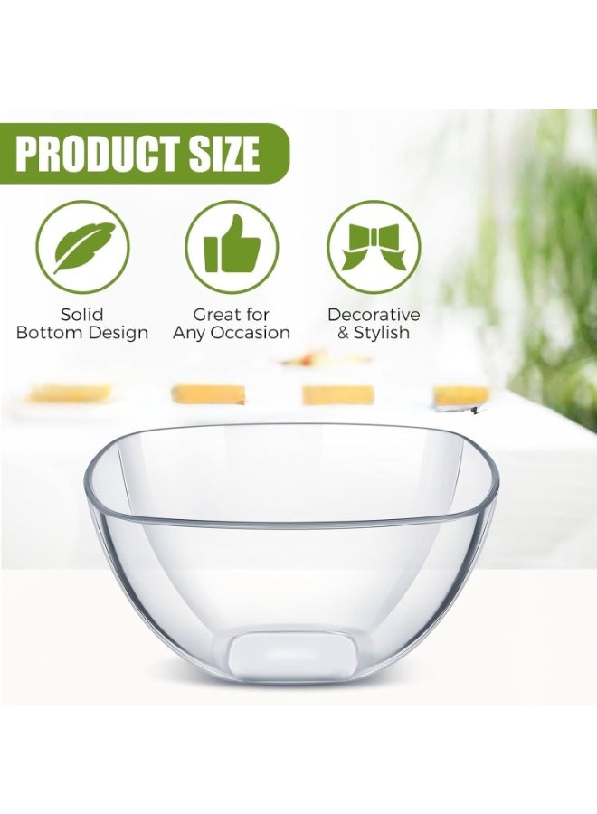 4 Pcs Acrylic Serving Bowls, For Ice Cream, Salad, Candy Snacks 12X12cm  - Image 4