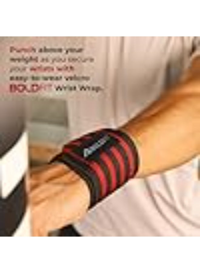 Boldfit Wrist Band for Gym Workout Wrist Support for Gym Straps for Men Hand Band Strap for Man Accessories for Men Workout Wrists Supporter wrap for Man Workouts Accessories for Women Hand Wraps - Image 4