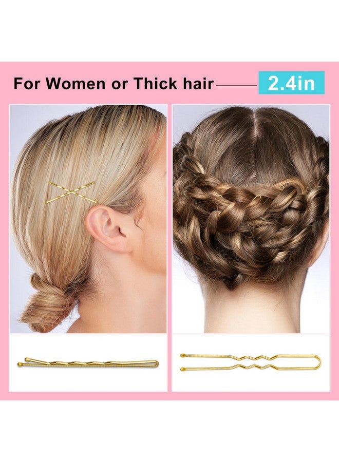 TsMADDTs Hair Pins, 100PCS Bobby Pins Blonde Hair, 100PCS Bun Hair Pins for Women, U Shaped Hair Pins for Buns with Box, 2.4 Inch & 2 Inch - Image 5