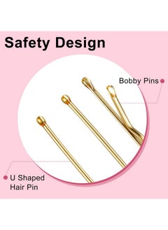 TsMADDTs TsMADDTs Hair Pins, 100PCS Bobby Pins Blonde Hair, 100PCS Bun Hair Pins for Women, U Shaped Hair Pins for Buns with Box, 2.4 Inch & 2 Inch  - Image 4
