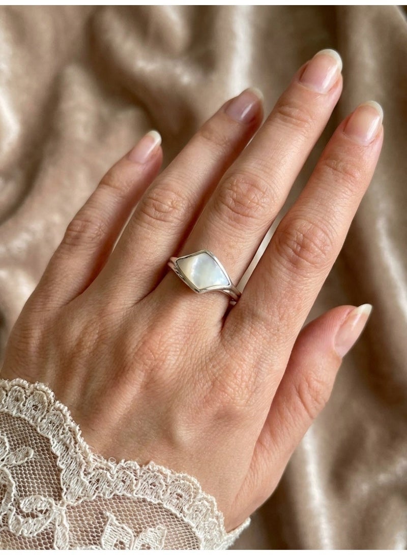 Kanira Premium 925 Sterling Silver Teardrop Statement Ring | Contemporary Elegance | KANIRA | Size 6 - Image 1