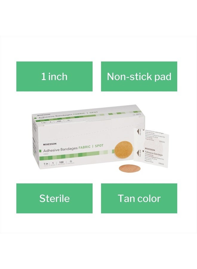 McKesson Adhesive Bandages, Sterile, Fabric Spot, 1 in, 100 Count, 1 Pack - Image 4
