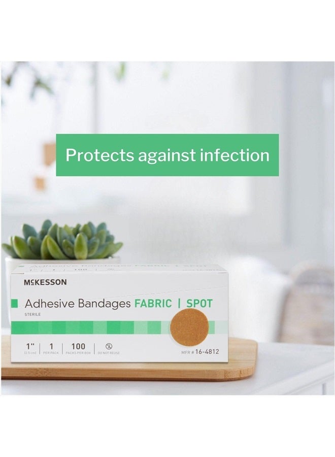 McKesson Adhesive Bandages, Sterile, Fabric Spot, 1 in, 100 Count, 1 Pack - Image 3