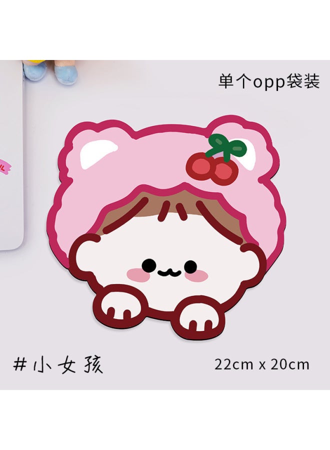 Cute Mouse Pad Small Girl's Heart Style Girl's Table Mat Male Upholstered Pink Computer Mini Mat