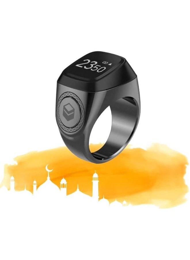 iQIBLA Smart Tasbih Zikr Ring Lite New 2022   only 11.7g 18 MM BLACK GRAY  - Image 1