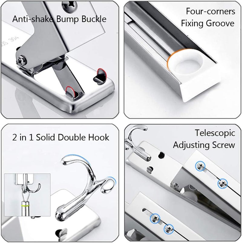 TERRIFI Microwave Shelf, Universal 304 Stainless Steel Oven Wall Mount Bracket Shelf Stretch Rack for Microwave Kitchen - Image 5