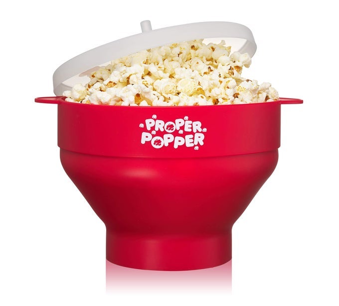 THE ORIGINAL MICROWAVE POPCORN POPPER SILICONE POPCORN MAKER COLLAPSIBLE BOWL BPA FREE DISHWASHER SAFE RED