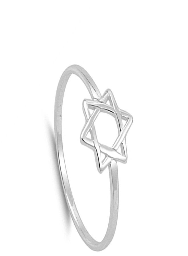 Sac Silver خاتم نجمة داود الديني الفريد جديد .925 فضة استرلينية مقاس 8 - Image 3