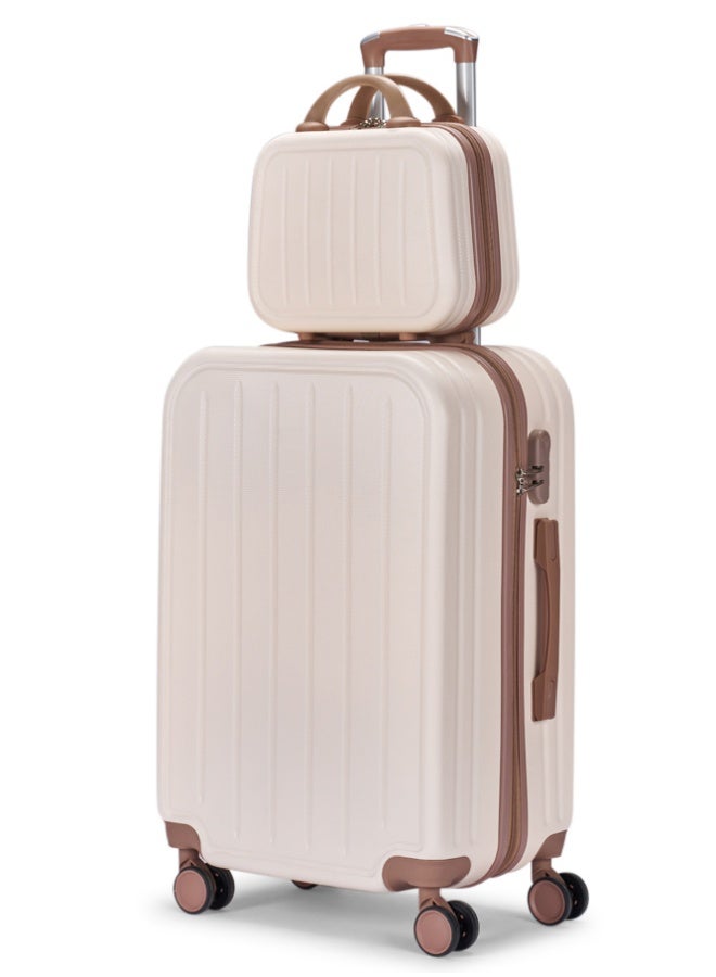 ليمرا طقم شنط سفر مكون من 6 حقائب أمتعة بـ 4 عجلات بتصميم حديث بيج / ذهبي - Image 5