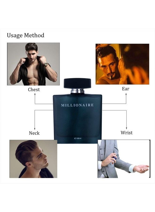 PERFUME&BEAUTY Perfume Eau de Parfume for Men, 3.4 oz Spray Parfume for Men 100 ML- Black Millionaire  - Image 4