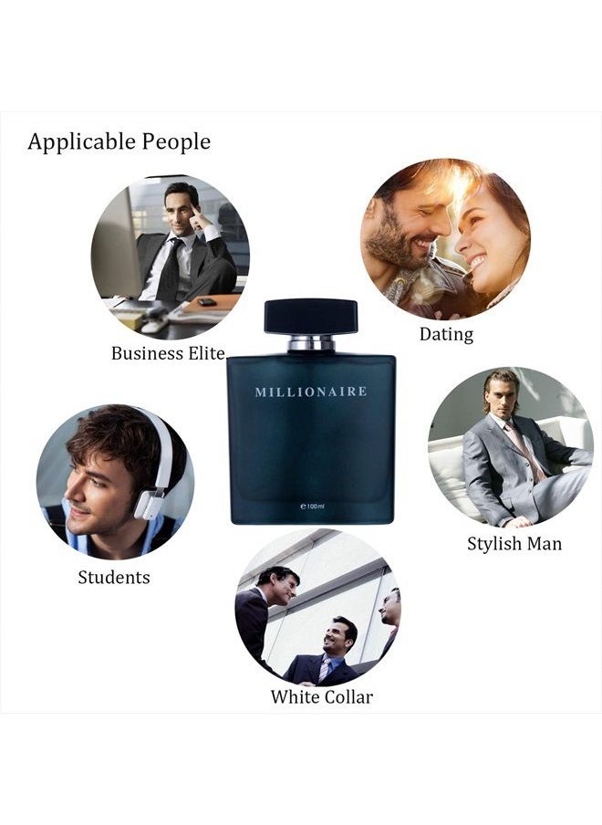 PERFUME&BEAUTY Perfume Eau de Parfume for Men, 3.4 oz Spray Parfume for Men 100 ML- Black Millionaire  - Image 5