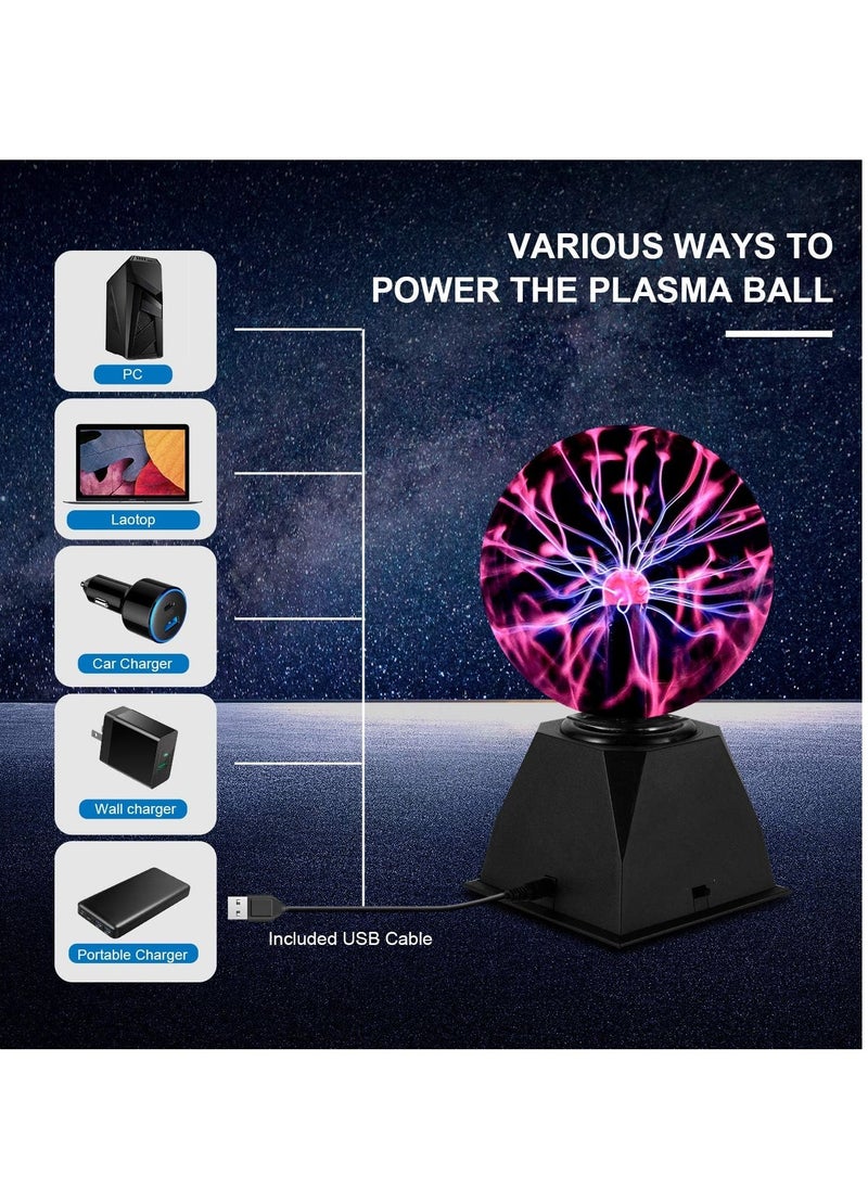 ELTRAZONE - Magic Plasma Ball Lamp - Touch & Sound Sensitive Interactive USB Powered Plasma Lamp Nebula Sphere Globe, Science Educational Gift for Decorations/Parties/Bedroom - Image 1