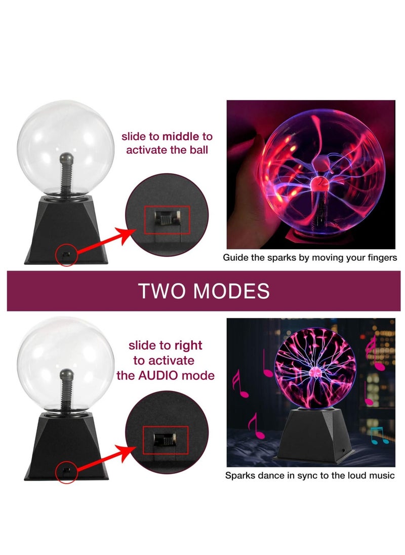 ELTRAZONE - Magic Plasma Ball Lamp - Touch & Sound Sensitive Interactive USB Powered Plasma Lamp Nebula Sphere Globe, Science Educational Gift for Decorations/Parties/Bedroom - Image 1