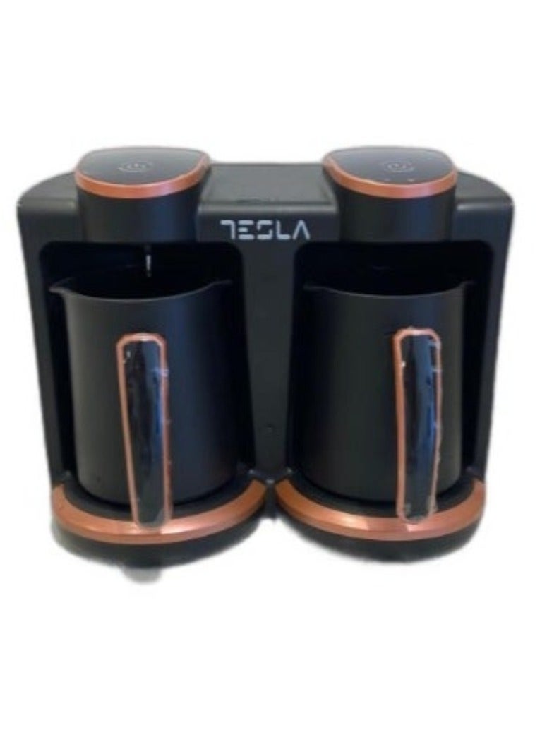 تسلا ماكينة تحضير القهوة تسلا 800وات 250 ملل، مزدوجة، أسود ونحاسيTSL-CM200 - Image 1