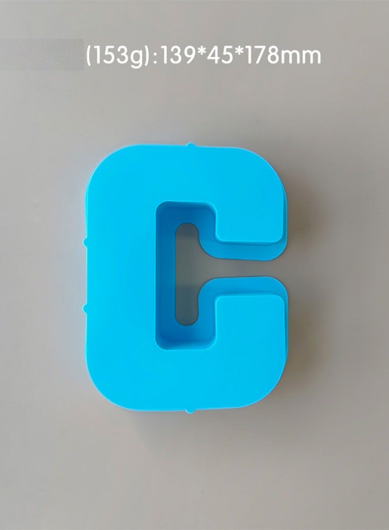 قالب سيليكون كبير متعدد الاستخدامات بشكل حرف C – قالب آمن ومقاوم للحرارة للريزن، الشوكولاتة، الصابون، الشمع وأكثر