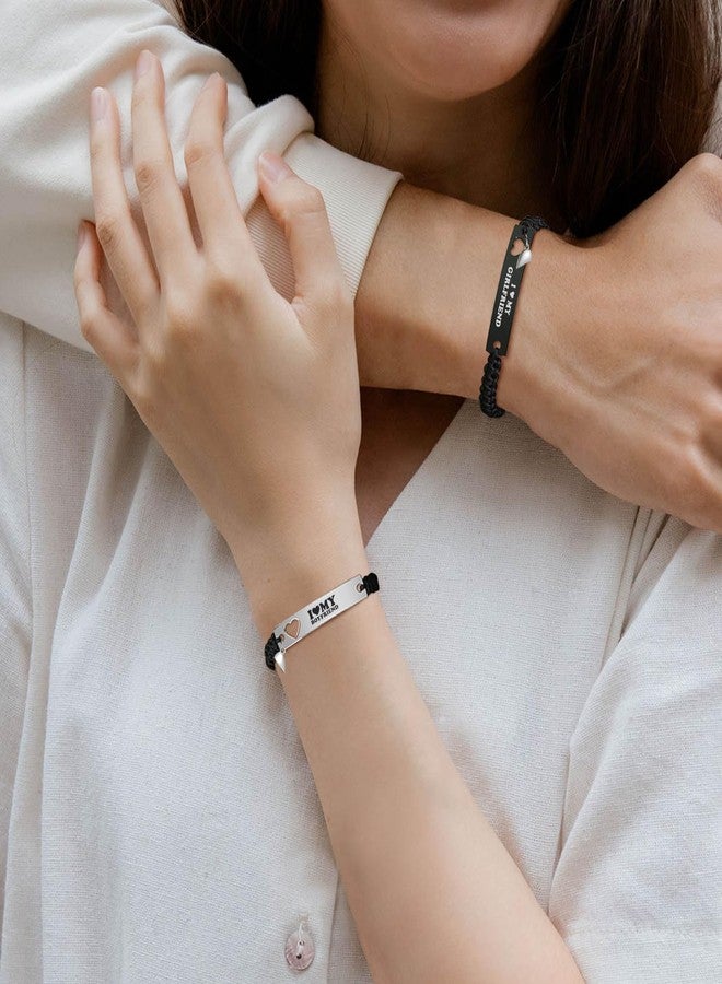 MPRAINBOW أساور مطابقة للقلوب للأزواج من MPRAINBOW، قابلة للتعديل، مصنوعة من حبال، أحب صديقي وصديقتي، أساور لعلاقة بعيدة، هدايا، مجوهرات وعد للحبيبين، هدايا عيد الميلاد وعيد الميلاد - Image 4