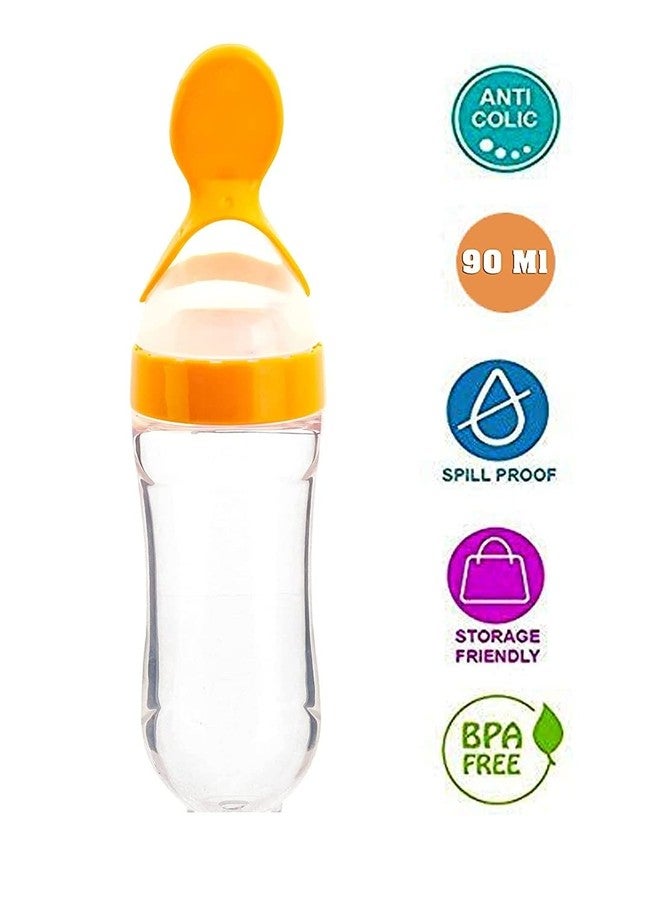 Ganpati Enterprises Baby Squeezy Food Grade Silicone Bottle Feeder with Soft Silicon Baby Feeding Used for Semi Solid |Spoon Feeder| Ceralac Feeder| Milk Food Feeder-Pack of 2 (Multi7) - Image 4