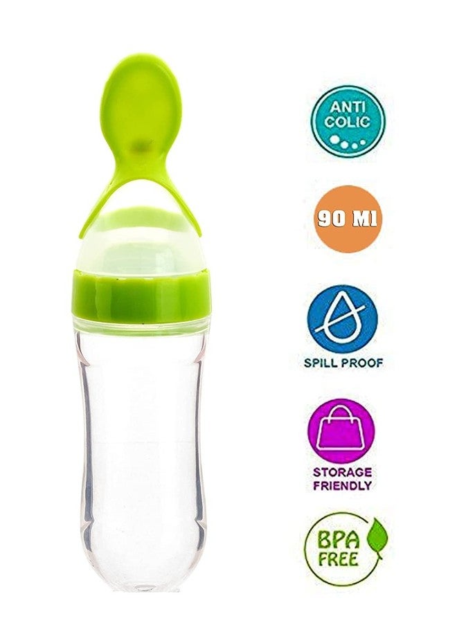 Ganpati Enterprises Baby Squeezy Food Grade Silicone Bottle Feeder with Soft Silicon Baby Feeding Used for Semi Solid |Spoon Feeder| Ceralac Feeder| Milk Food Feeder-Pack of 2 (Multi7) - Image 2