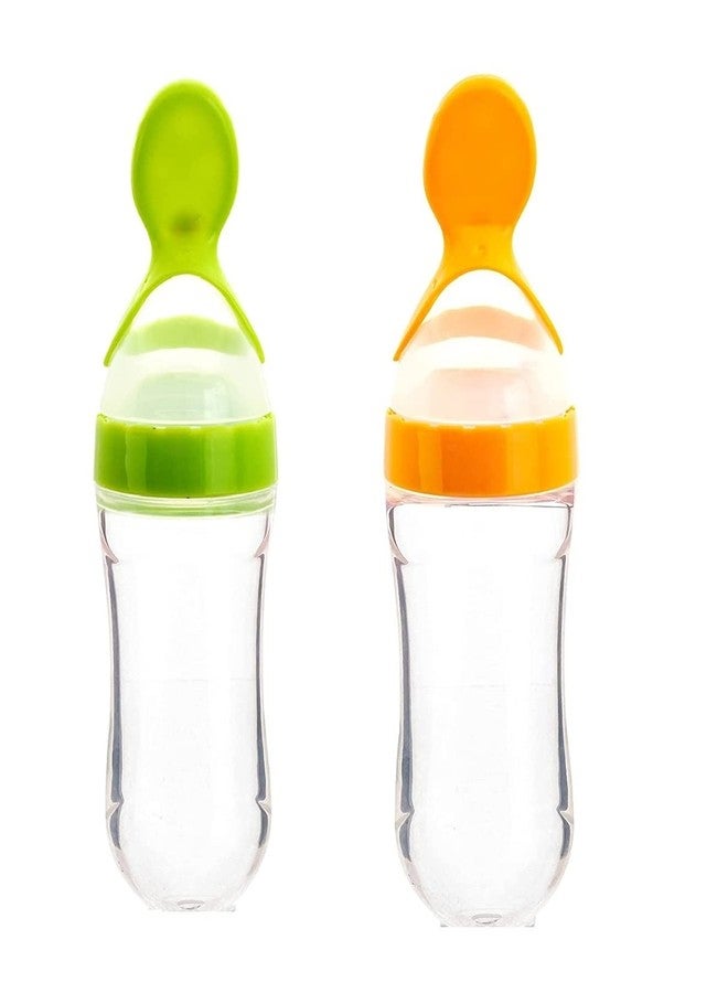Ganpati Enterprises Baby Squeezy Food Grade Silicone Bottle Feeder with Soft Silicon Baby Feeding Used for Semi Solid |Spoon Feeder| Ceralac Feeder| Milk Food Feeder-Pack of 2 (Multi7) - Image 1