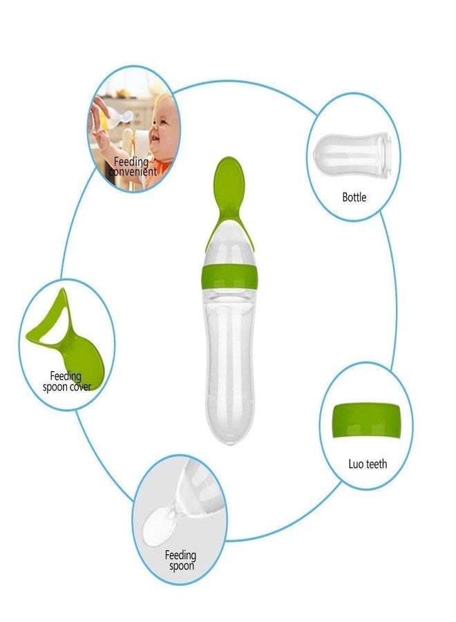 Ganpati Enterprises Baby Squeezy Food Grade Silicone Bottle Feeder with Soft Silicon Baby Feeding Used for Semi Solid |Spoon Feeder| Ceralac Feeder| Milk Food Feeder-Pack of 2 (Multi7) - Image 3