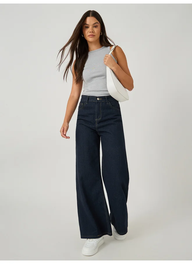 Styli Styli Plain Round Neck Fitted Tank