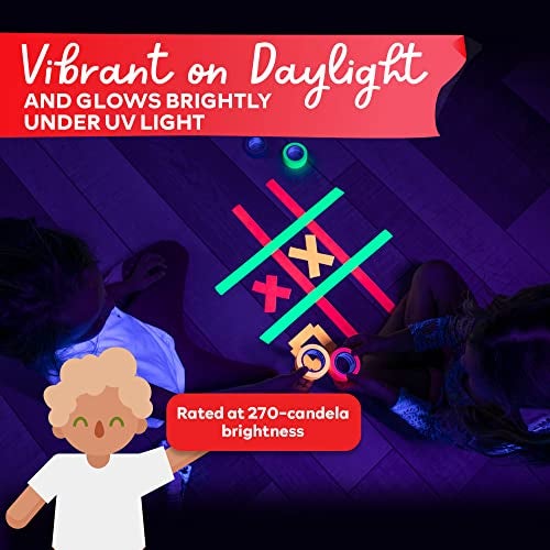 XFasten Multicolor Neon Gaffer Tape, 1-inch x 18-feet Multipurpose Gaffers Tape (5-Pack), UV Backlight Reactive Fluorescent Pro Gaff Tape, Heavy Duty Matte Fluorescent Gaffers Tape - Image 3
