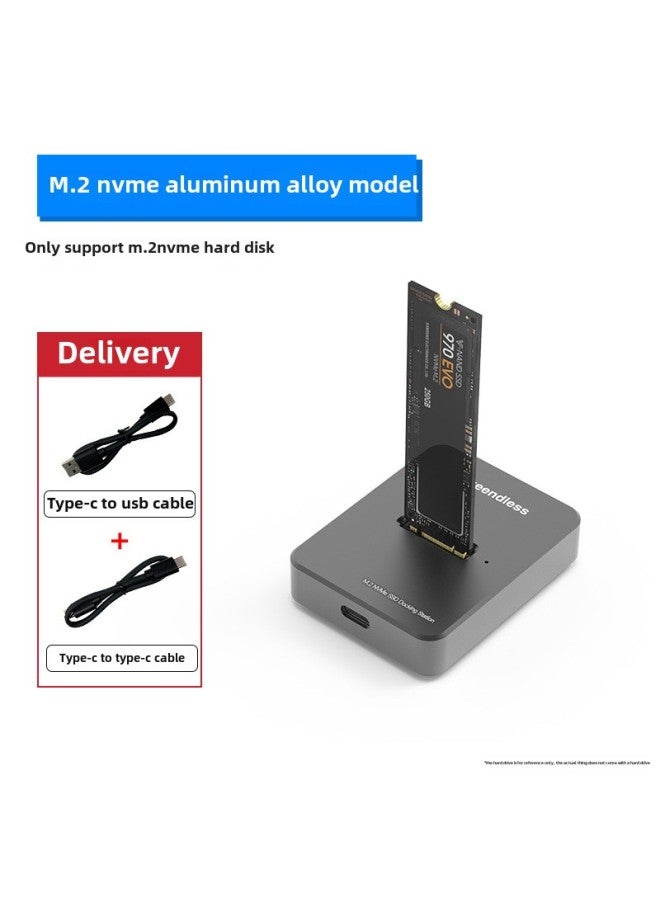 Dual Protocol M.2 NVMe/SATA Mobile SSD Adapter USB 3.1 Notebook External Hard Drive Enclosure High Speed Data Transfer-Color: NVME Protocol Two-wire  - Image 1