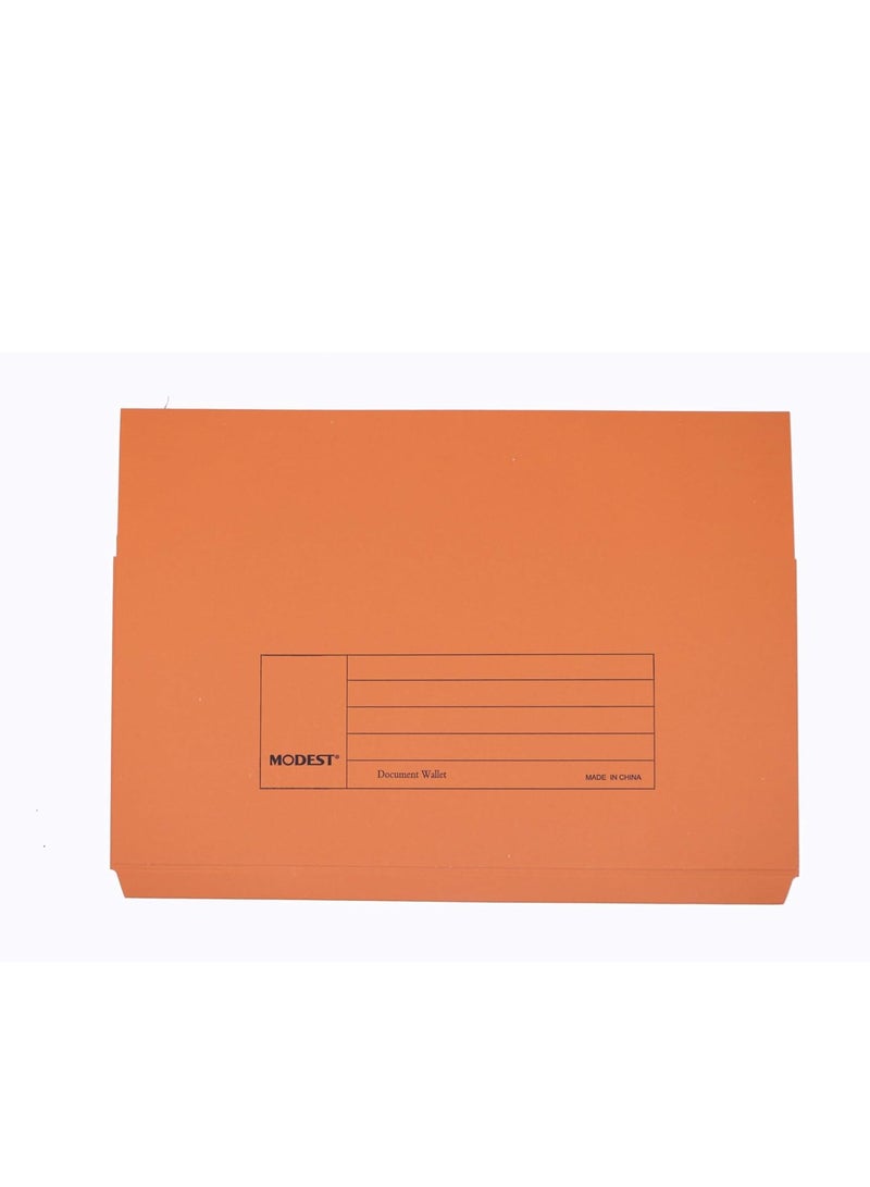 MODEST 300GSM F4 Document Wallet Folder Full Flap/Cover (Orange, MS332) -5 Pieces - Image 4