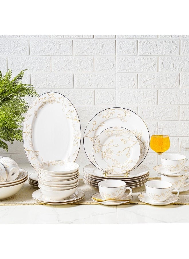 DANUBE HOME Beatrice 44 Piece New Bone China Dinner Set Elegant Dinnerware for 8 Stylish Plates Bowls Cups and Serveware Perfect for Formal Dining Home Entertaining & Gifting  - Image 5