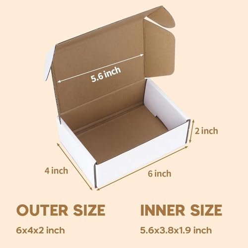 MALANI STORES 6X4X2 inch corrugated white 3ply auto lock boxes WHITE Pack of - 25 - Image 5