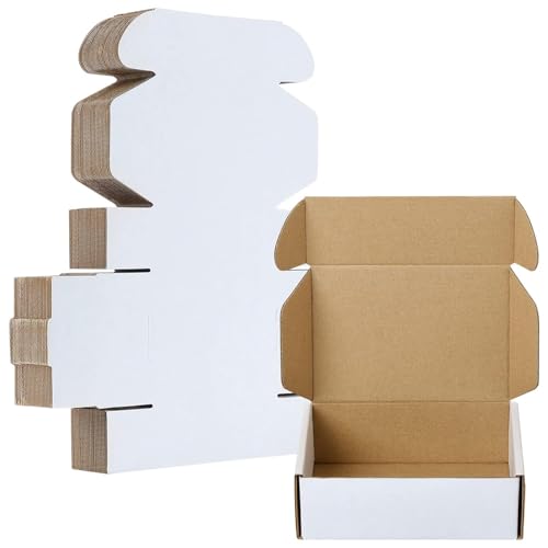 MALANI STORES 6X4X2 inch corrugated white 3ply auto lock boxes WHITE Pack of - 25 - Image 1
