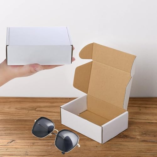 MALANI STORES 6X4X2 inch corrugated white 3ply auto lock boxes WHITE Pack of - 25 - Image 4