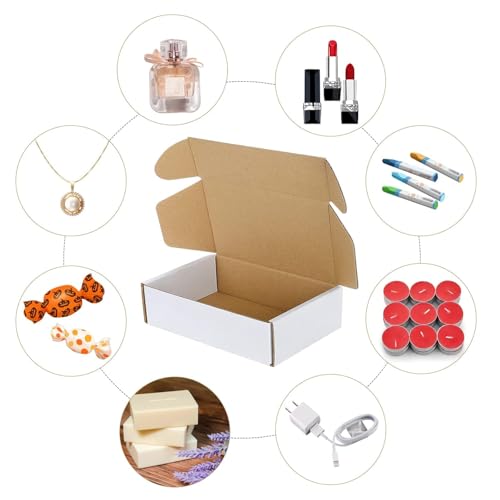 MALANI STORES 6X4X2 inch corrugated white 3ply auto lock boxes WHITE Pack of - 25 - Image 3