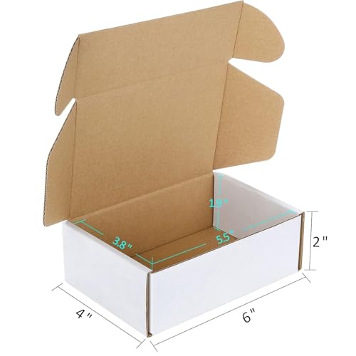 MALANI STORES 6X4X2 inch corrugated white 3ply auto lock boxes WHITE Pack of - 25 - Image 2