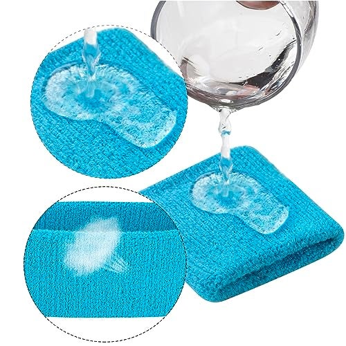 FACATH Sweatbands Headband and Wrist Set, Cotton Sweat Band for Athletic Men and Women, Sweatbands Sports Headbands for Working Out, Running, Basketball, Tennis, Yoga (Light Blue) - Image 5
