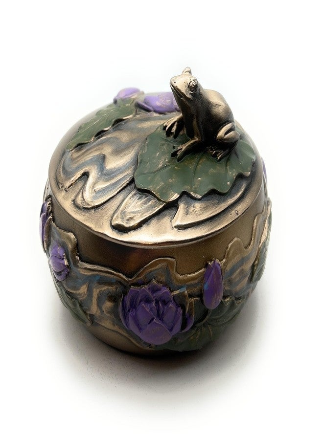 RUSTIX Frog Trinket Box - Art Nouveau Frog Gifts for Women, Decorative Jewelry Box with Hand-Painted Lily and Frog Design - Whimsical Frog Decor for Home and Office - Image 1
