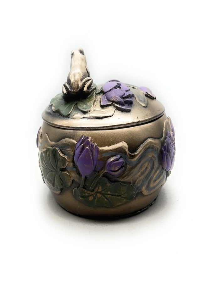 RUSTIX Frog Trinket Box - Art Nouveau Frog Gifts for Women, Decorative Jewelry Box with Hand-Painted Lily and Frog Design - Whimsical Frog Decor for Home and Office - Image 5